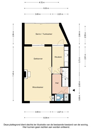 Plattegrond - Kerkstraat 9, 6351 GG Bocholtz - Kerkstraat 9 Bocholtz - Begane grond 2D.jpg